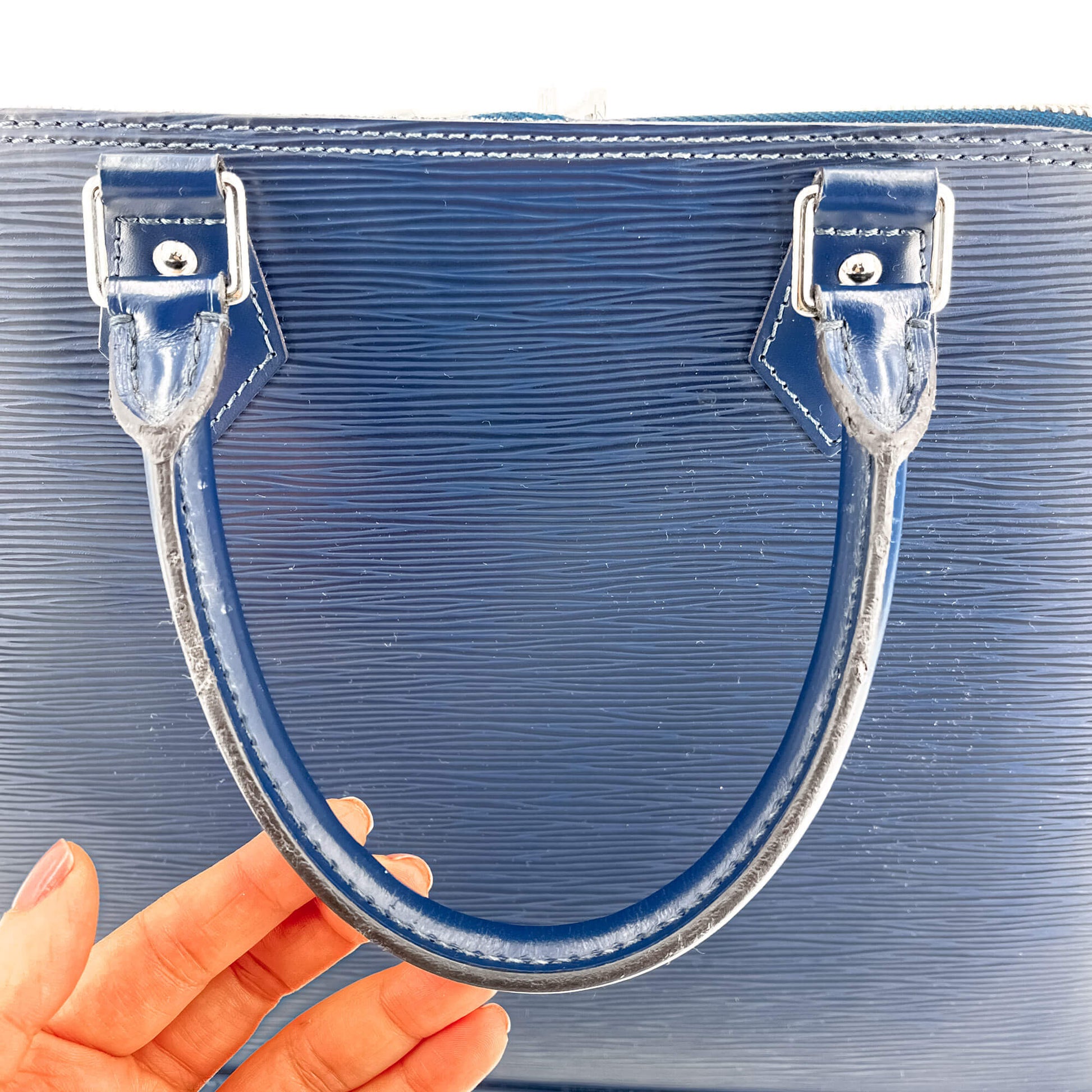 Louis Vuitton Vintage Louis Vuitton Alma Blue Epi Leather Handbag +