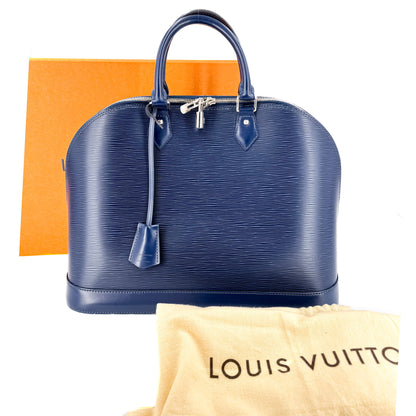 Second hand Louis Vuitton Alma MM Epi Leather Blue Indigo Bag - Tabita Bags