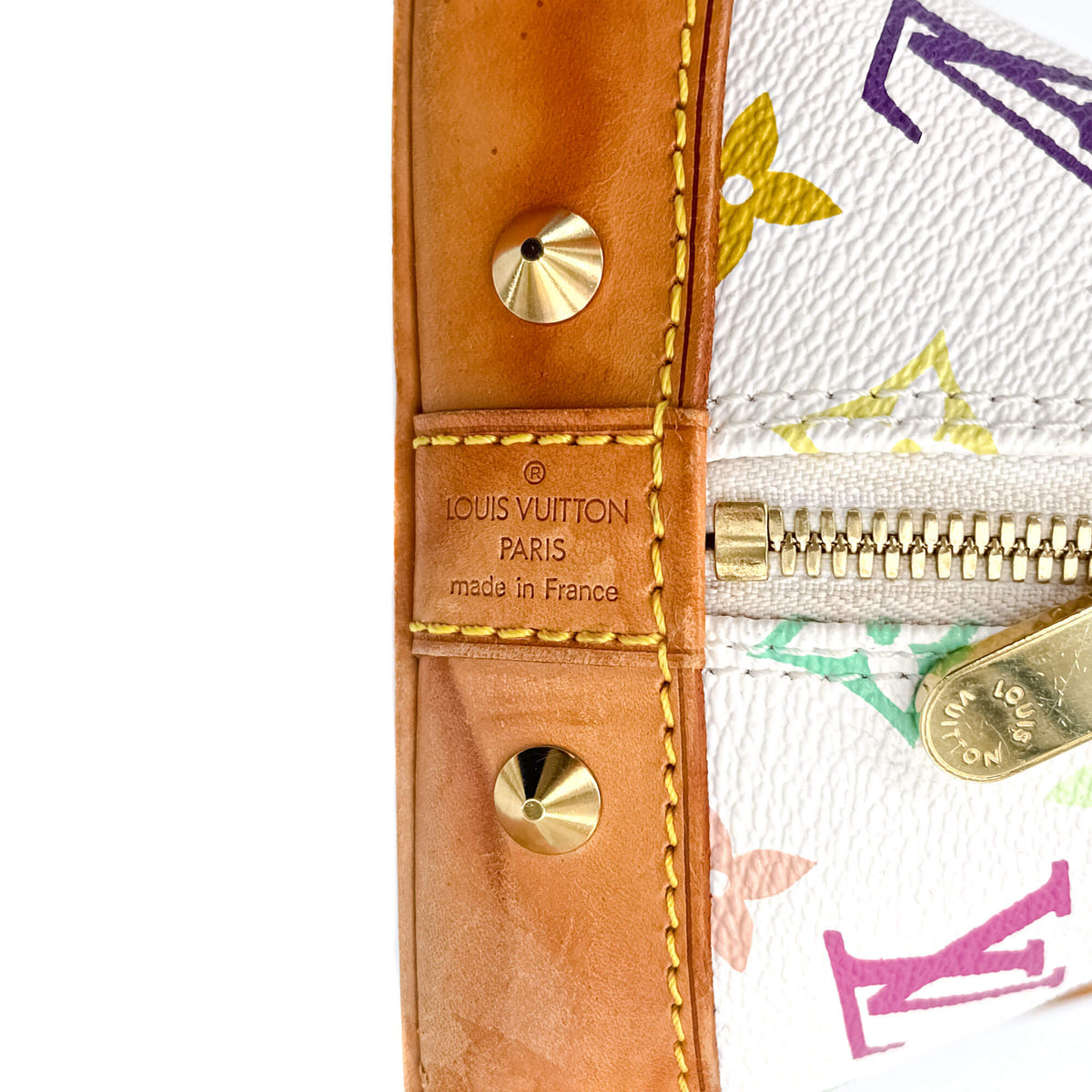Second hand Louis Vuitton Alma PM Epi Leather Murakami White Bag - Tabita Bags