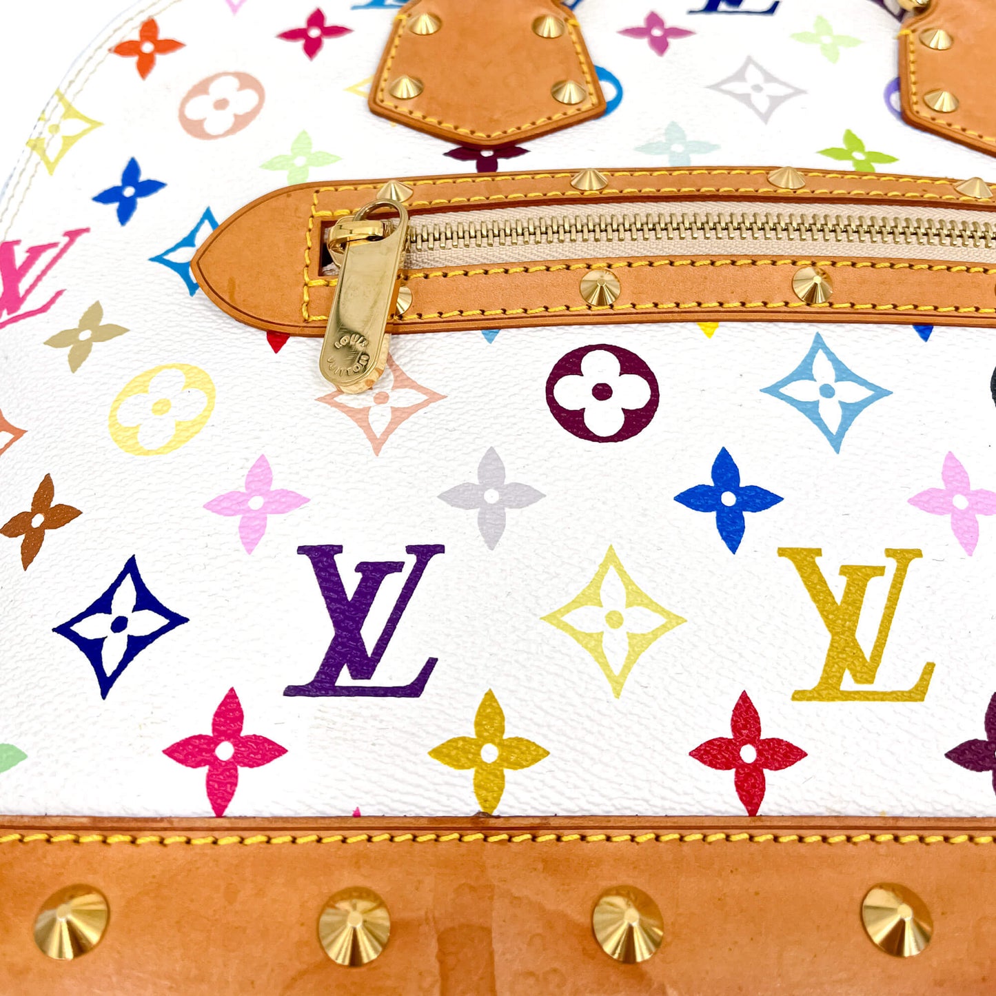 Second hand Louis Vuitton Alma PM Epi Leather Murakami White Bag - Tabita Bags