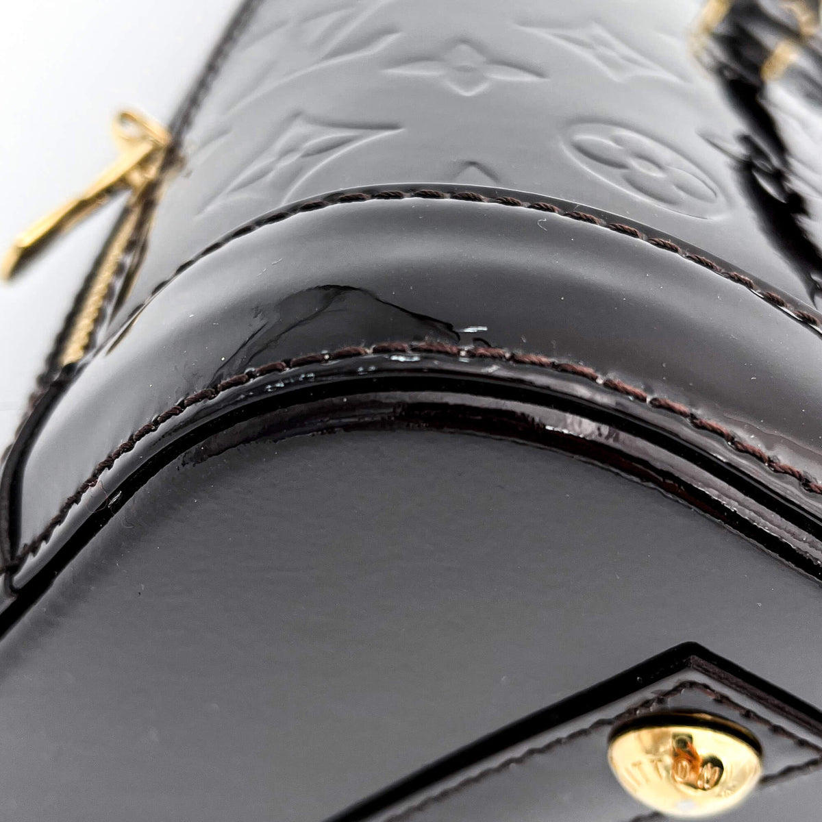 Second hand Louis Vuitton Alma PM in Burgundy Patent Leather - Tabita Bags