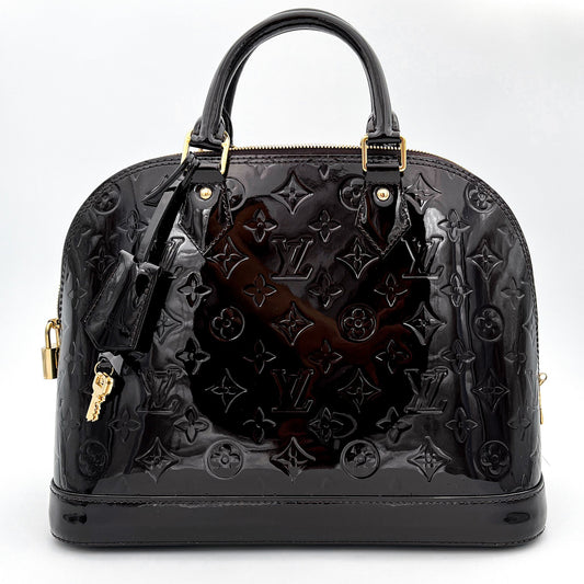 Second hand Louis Vuitton Alma PM in Burgundy Patent Leather - Tabita Bags