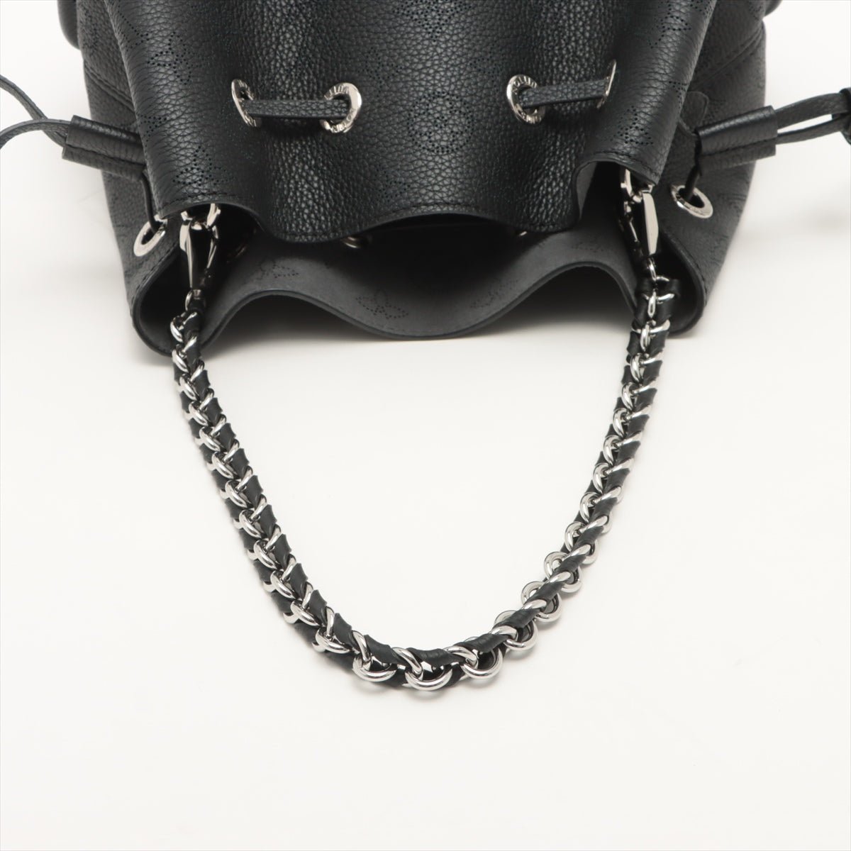 Second hand Louis Vuitton Bella Mahina Bucket Bag Black Leather - Tabita Bags