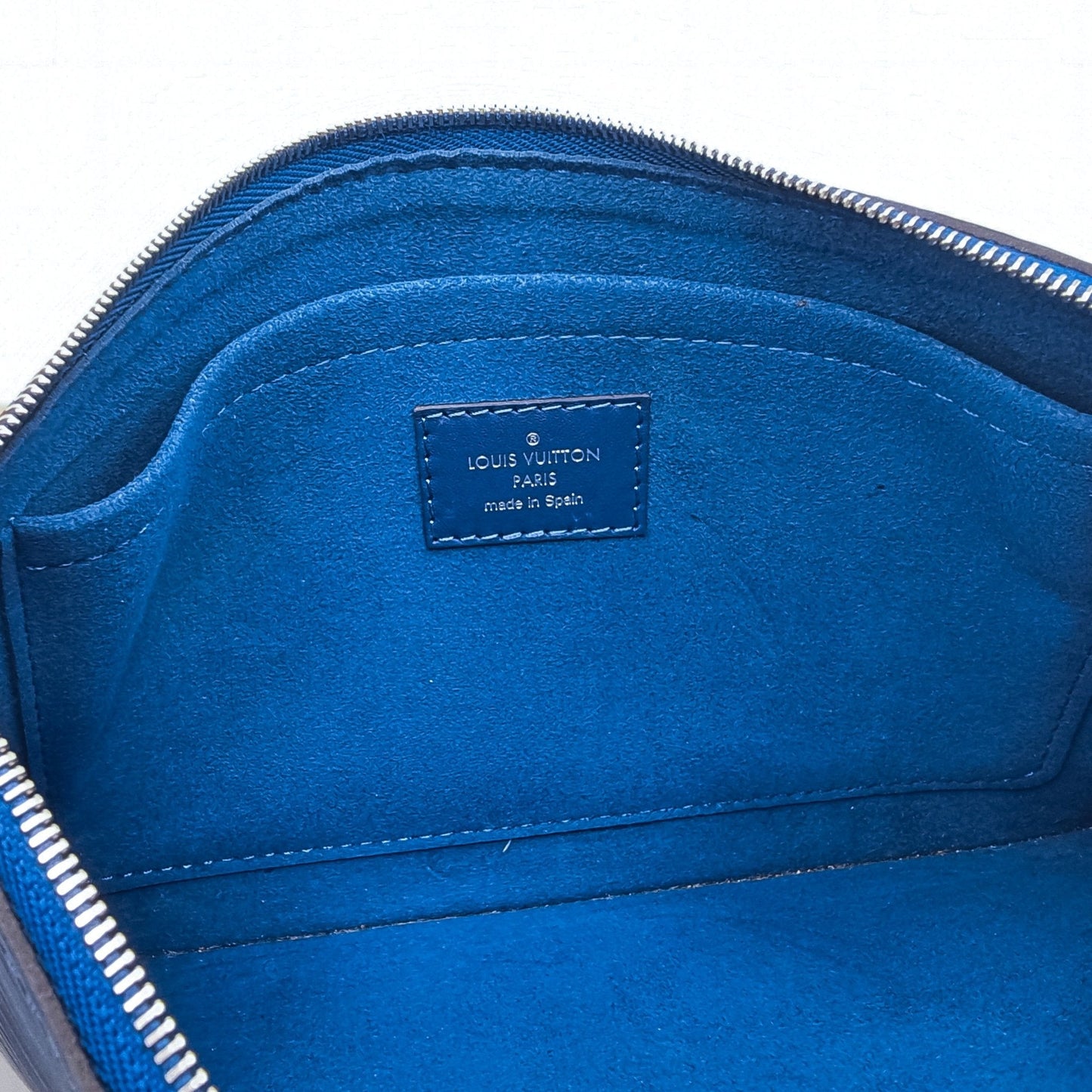 Second hand Louis Vuitton Blue Epi Leather Wristlet Pouch - Tabita Bags