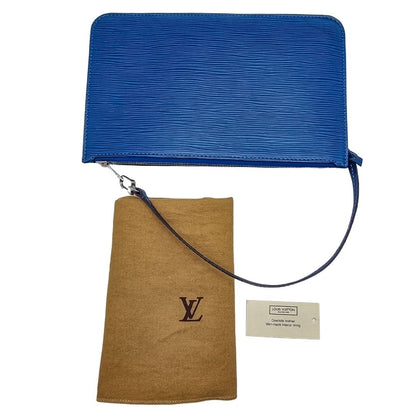 Second hand Louis Vuitton Blue Epi Leather Wristlet Pouch - Tabita Bags