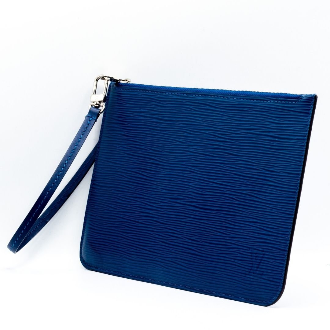 Second hand Louis Vuitton Blue Epi Leather Wristlet Pouch - Tabita Bags