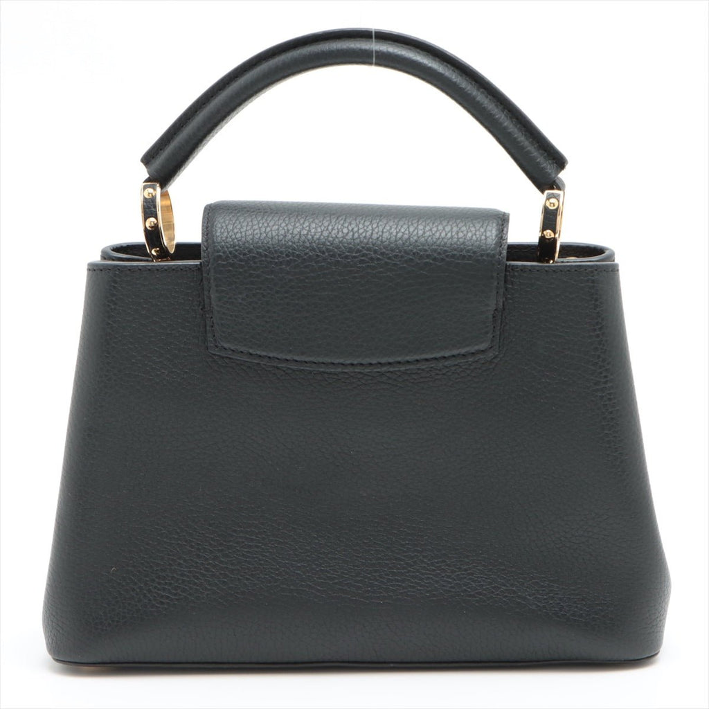 Second hand Louis Vuitton Capucines BB 2way Taurillon Leather Trapped Leopard Black - Tabita Bags
