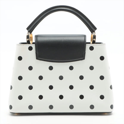 Second hand Louis Vuitton Capucines BB White with Black Polka Dots - Tabita Bags