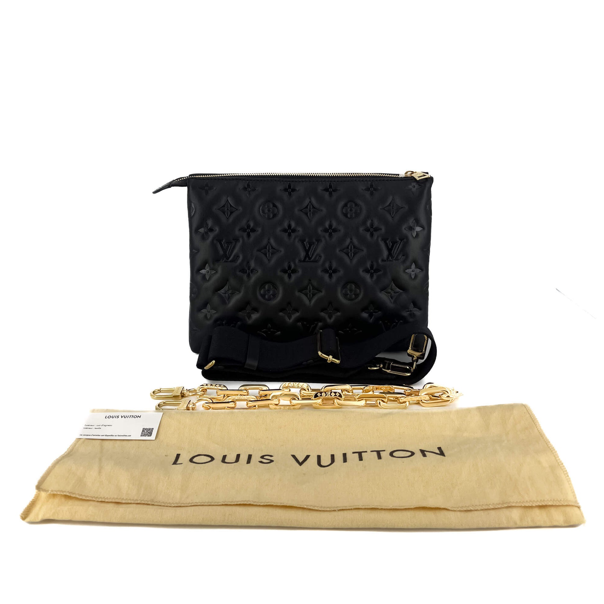 Second hand Louis Vuitton Coussin PM Monogram Embossed Leather Black - Tabita Bags