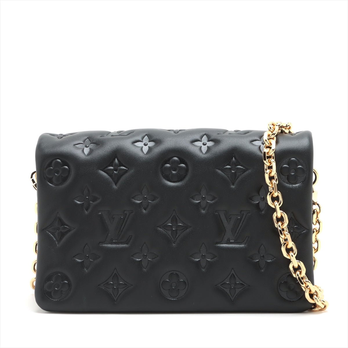 Second hand Louis Vuitton Coussin Pochette Monogram Embossed Leather Black - Tabita Bags