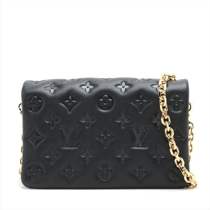 Second hand Louis Vuitton Coussin Pochette Monogram Embossed Leather Black - Tabita Bags