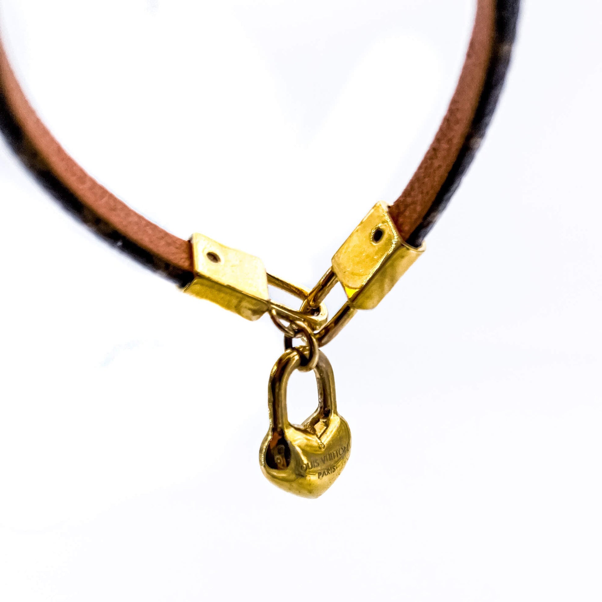 Louis Vuitton Crazy in Lock Charm Bracelet Brown Monogram. Size 17