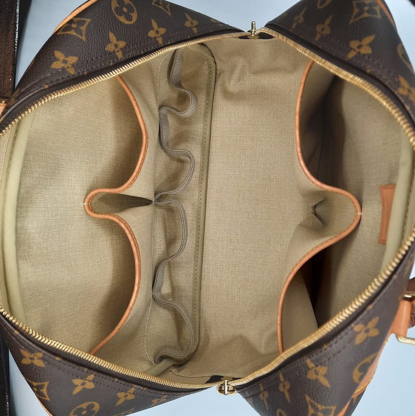 Louis Vuitton Monogram Deauville Handbag M47270 Brown PVC Leather Ladies  LOUIS VUITTON