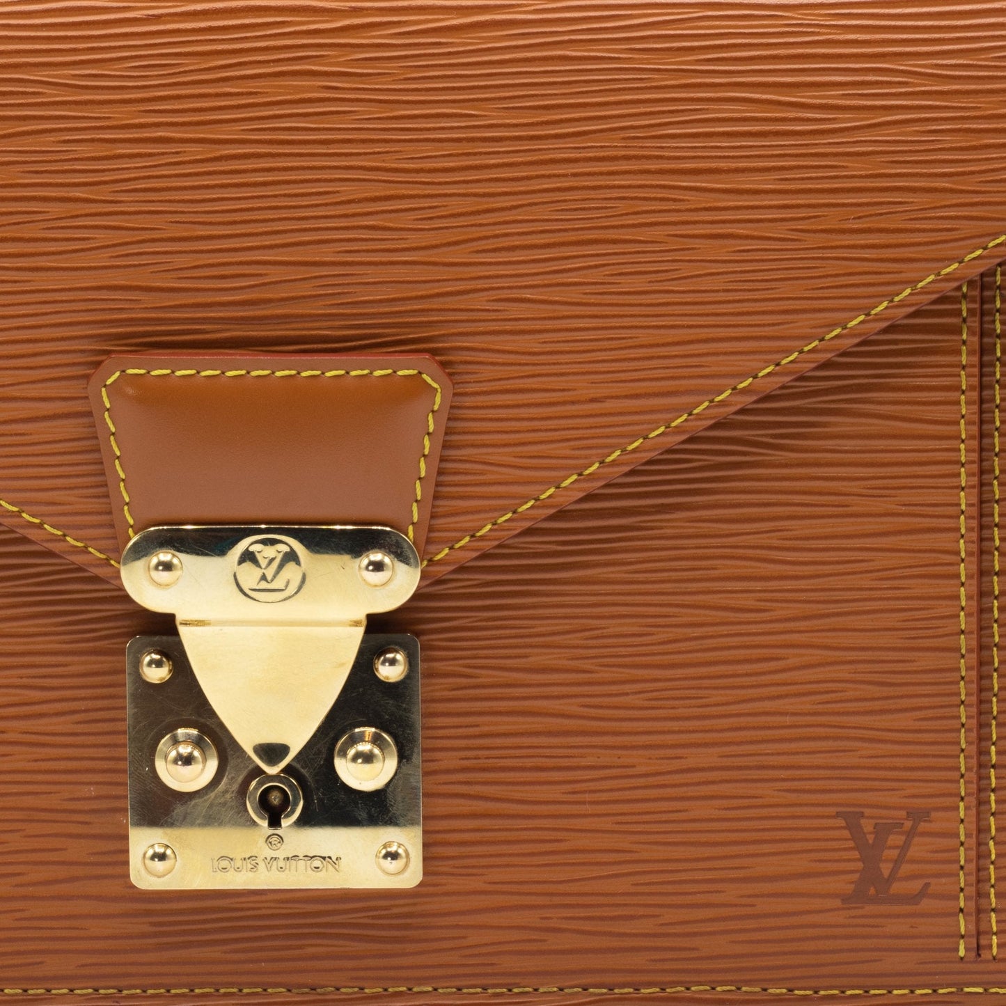 Louis Vuitton Epi Sellier Dragonne Clutch Brown Light brown