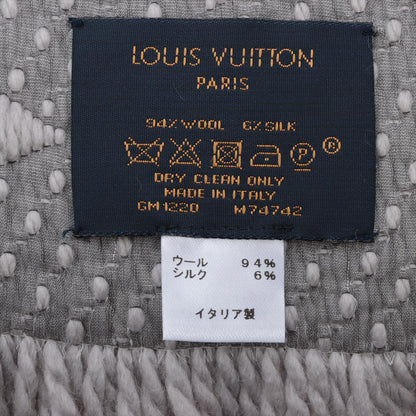 Second hand Louis Vuitton Logomania Wool &Silk Scarf Grey - Tabita Bags