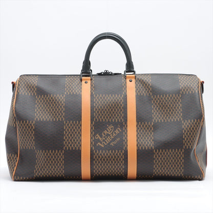 Second hand Louis Vuitton Louis Vuitton x NIGO Keepall Bandouliere 50 Giant Damier Brown - Tabita Bags