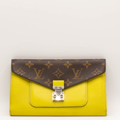 Second hand Louis Vuitton Marie Rose Epi Monogram Pistache Long Wallet M60428 - Tabita Bags