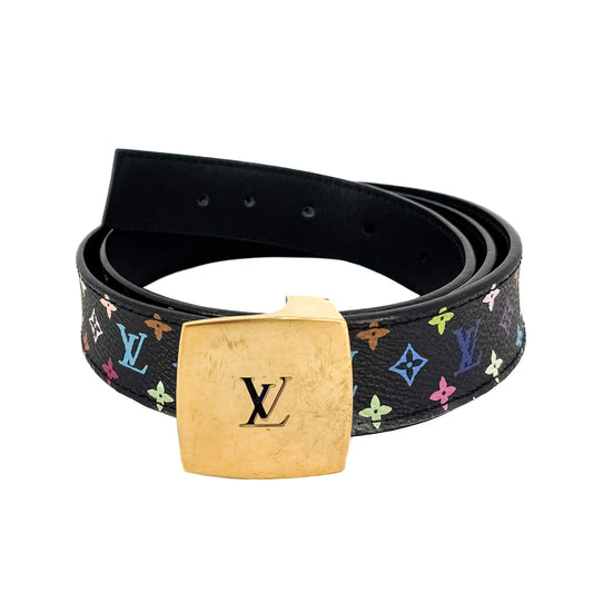 Second hand Louis Vuitton Medium Belt Murakami Canvas 90/36 Multicolor - Tabita Bags