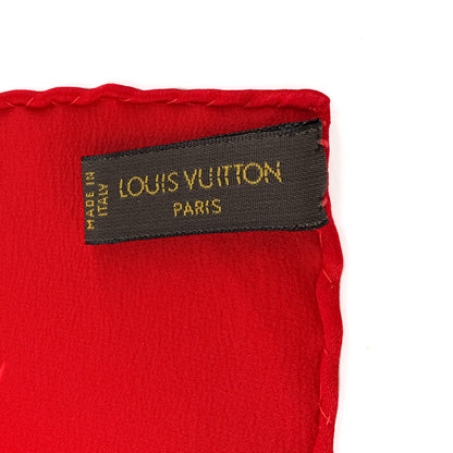 Second hand Louis Vuitton Monogram Large Red Silk foulard - Tabita Bags