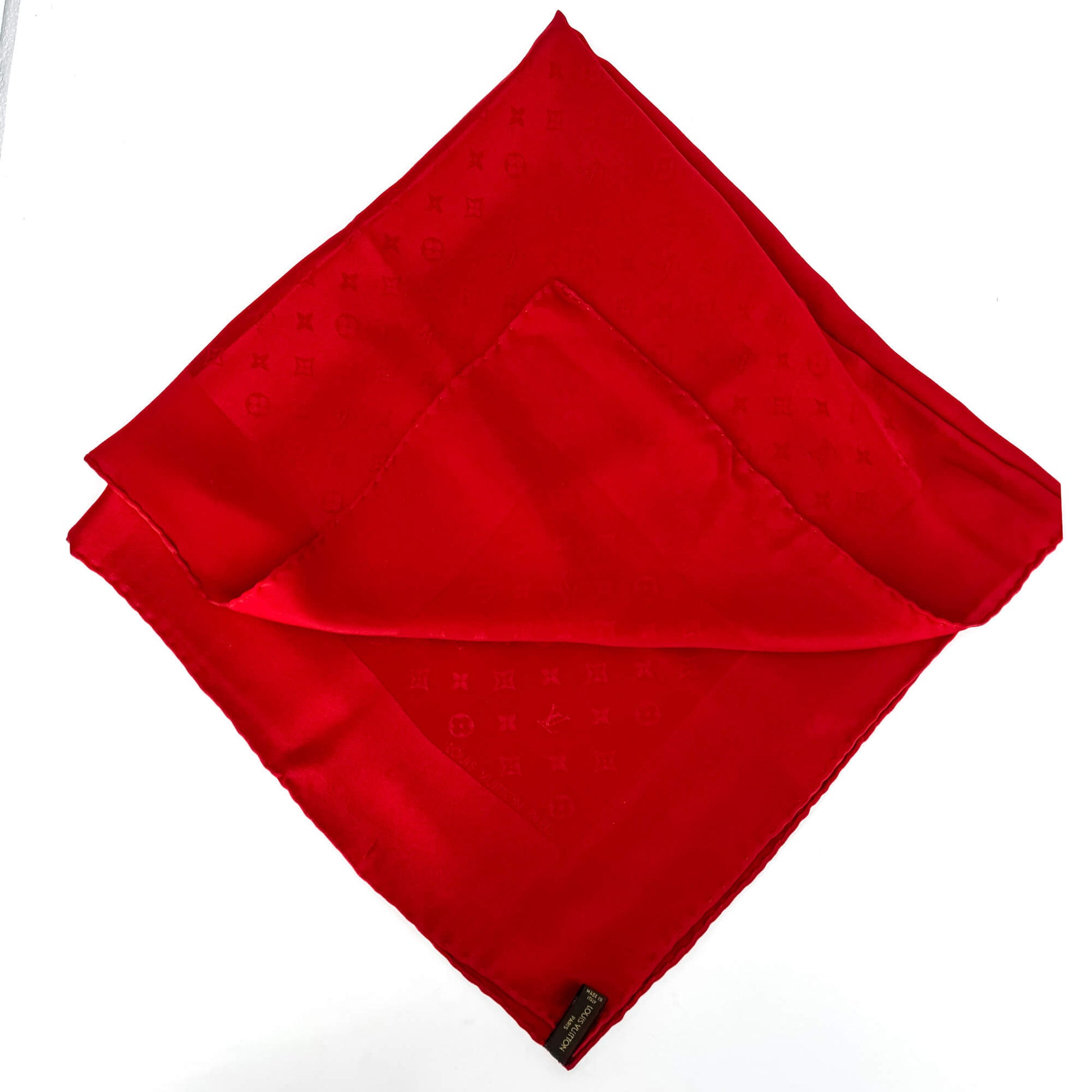 Second hand Louis Vuitton Monogram Large Red Silk foulard - Tabita Bags