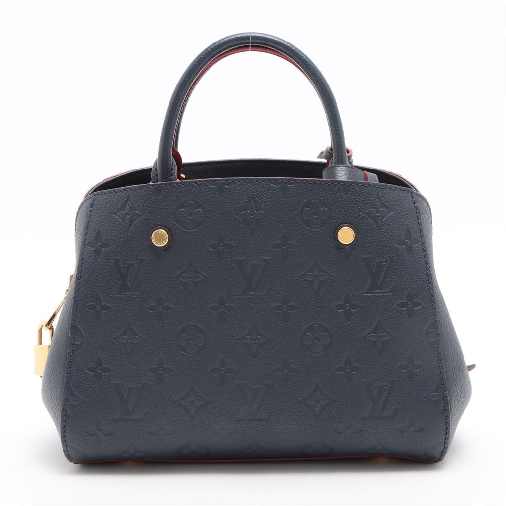 Second hand Louis Vuitton Montaigne BB Monogram Blue Leather - Tabita Bags