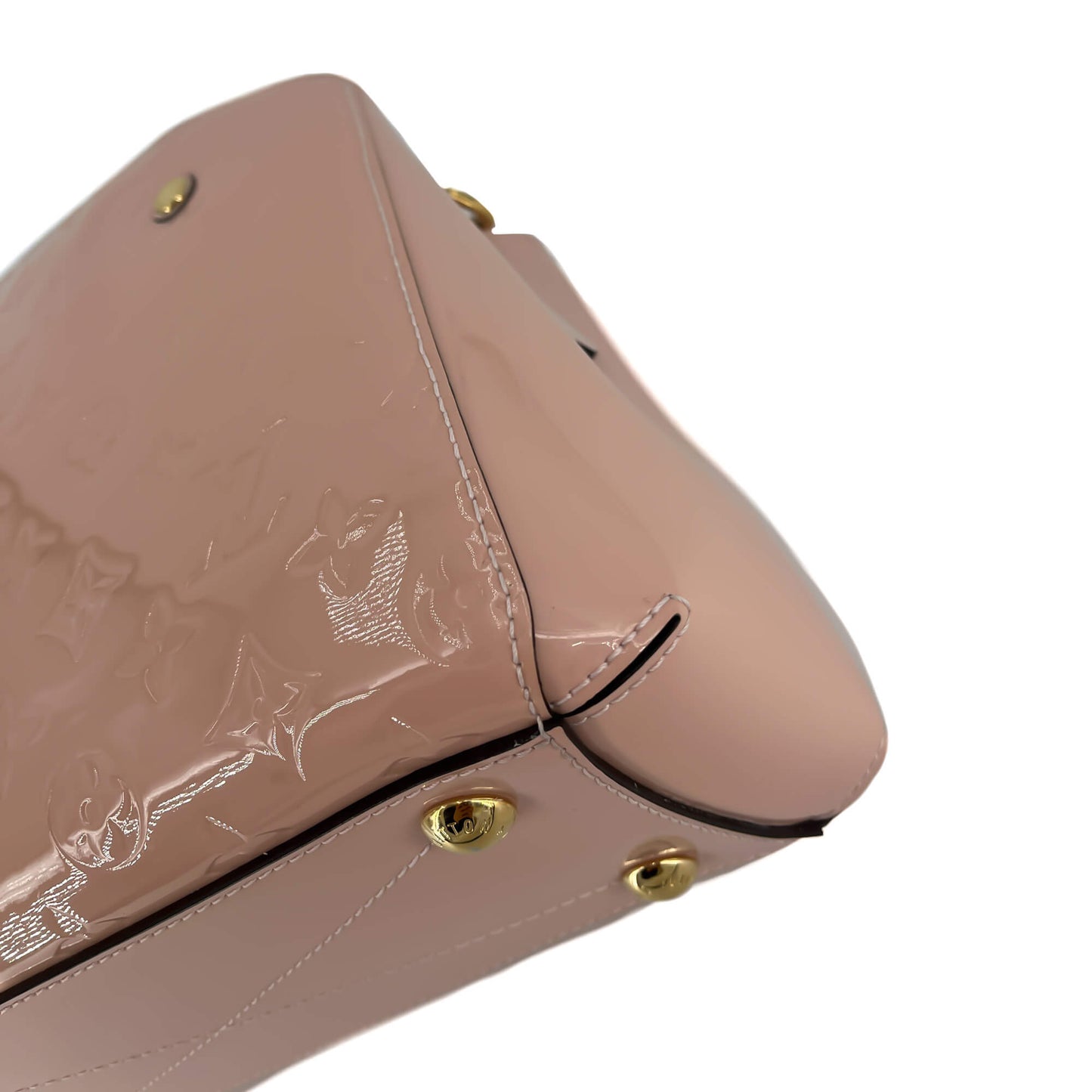 Second hand Louis Vuitton Montaigne BB Monogram Patent Leather Bag Pink Cipria - Tabita Bags