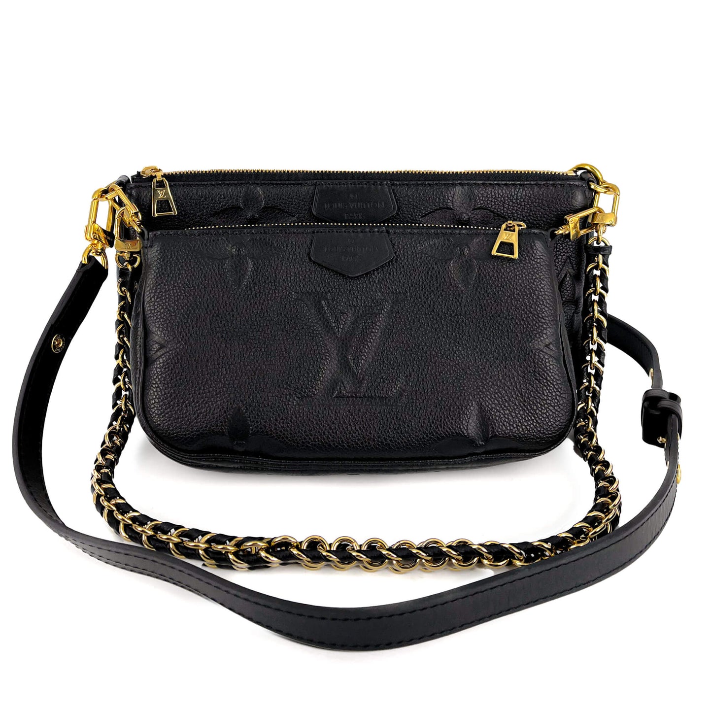 Second hand Louis Vuitton Multi Pochette Accessories Black Monogram Empreinte Leather - Tabita Bags