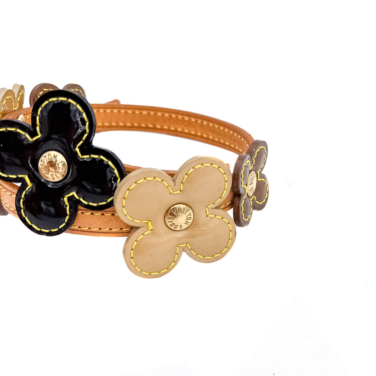 Second hand Louis Vuitton Multicolor Vernis Leather Flower Chocker Bracelet - Tabita Bags
