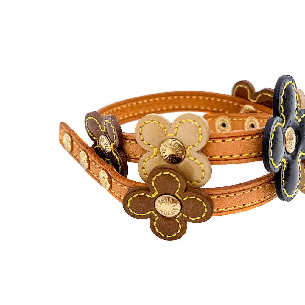Second hand Louis Vuitton Multicolor Vernis Leather Flower Chocker Bracelet - Tabita Bags