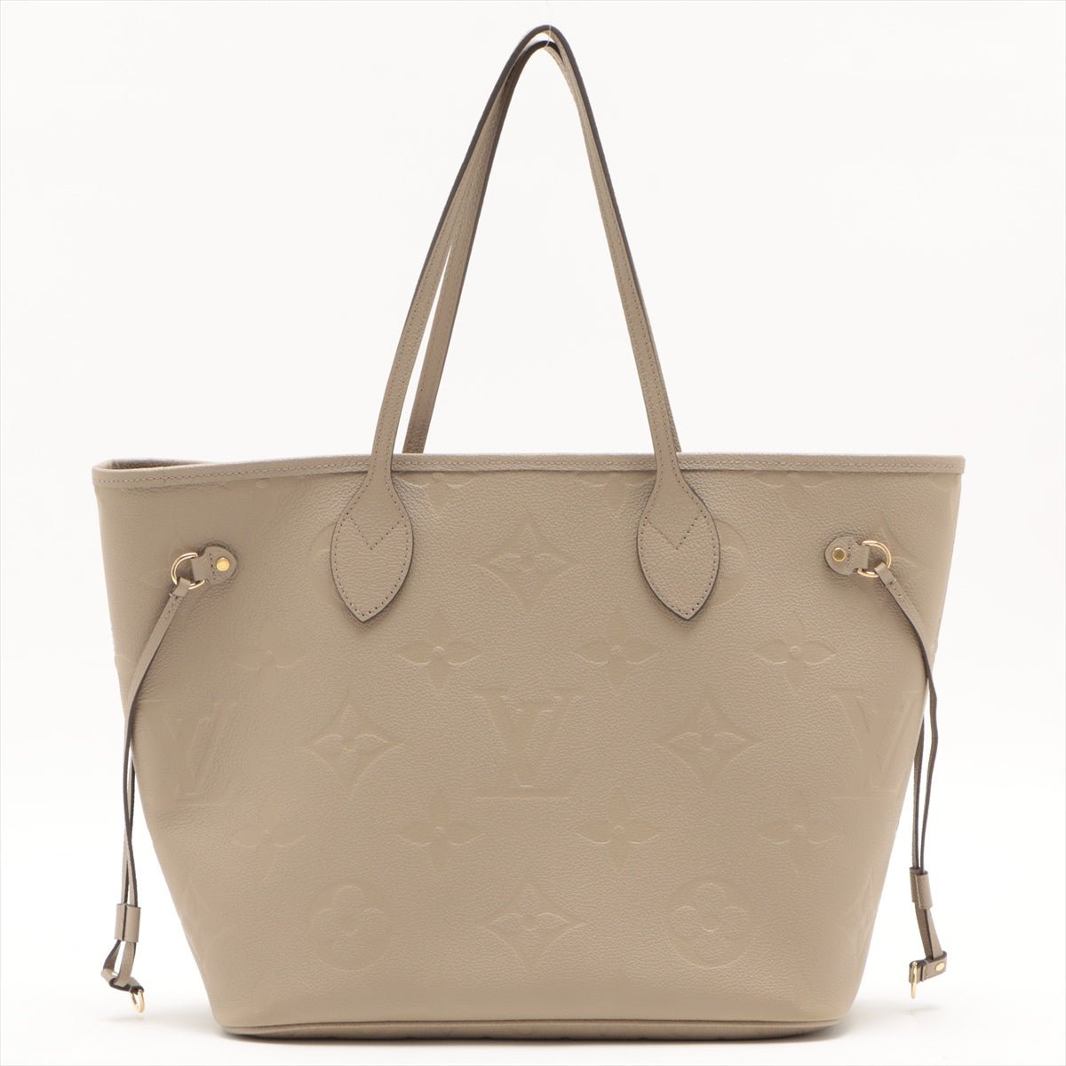 Second hand Louis Vuitton Neverfull MM Empreinte Leather Turtledove Beige Bag - Tabita Bags