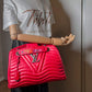 Second hand Louis Vuitton New Wave Chain Tote Quilted Leather Red - Tabita Bags