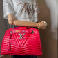 Second hand Louis Vuitton New Wave Chain Tote Quilted Leather Red - Tabita Bags