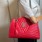 Second hand Louis Vuitton New Wave Chain Tote Quilted Leather Red - Tabita Bags