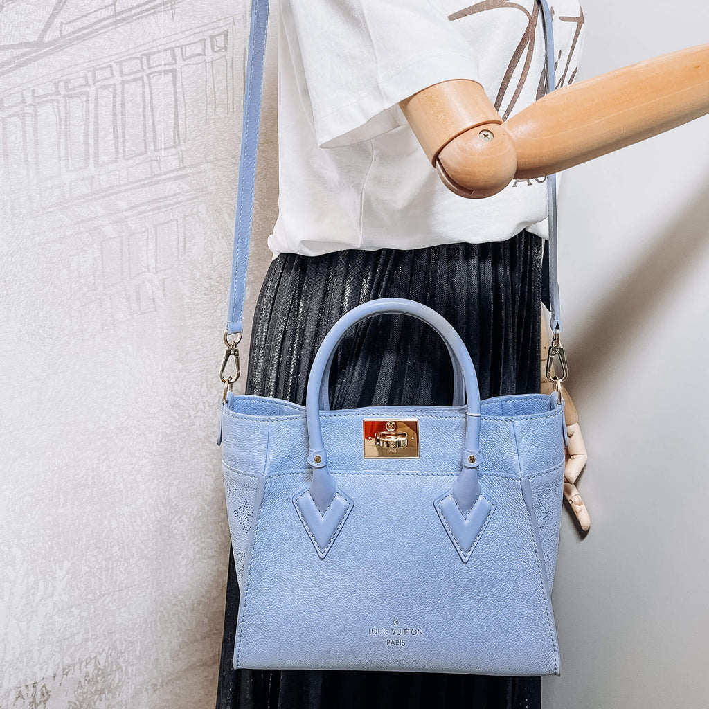 Second hand Louis Vuitton On My Side PM High End Mahina Leather Bleau Nuage 2-way - Tabita Bags