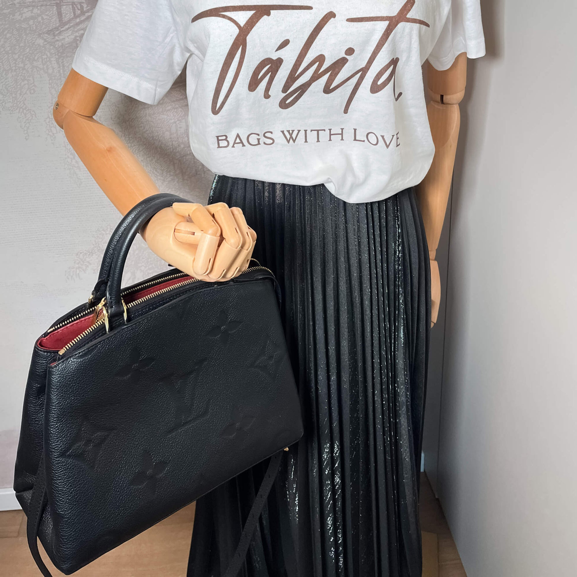 Louis Vuitton Petit Palais Monogram Empreinte Leather Black