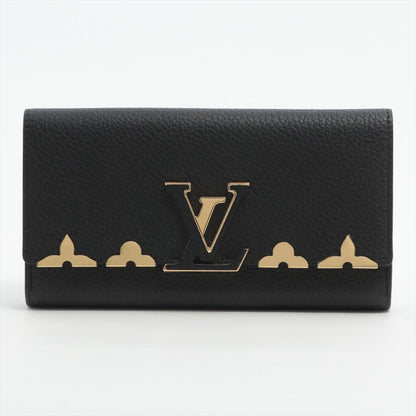 Second hand Louis Vuitton Portefeuille Capucines Crown in Taurillon Black Leather - Tabita Bags