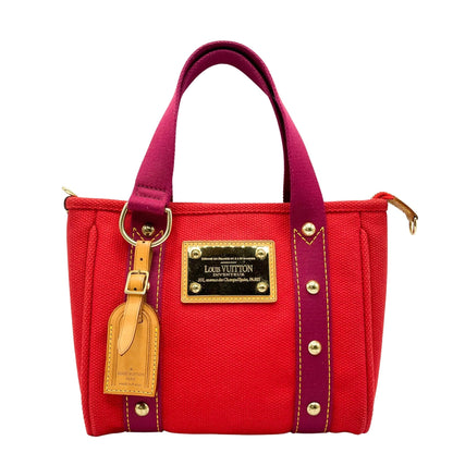 Second hand Louis Vuitton Red Canvas Antigua Mini Tote - Tabita Bags