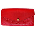 Second hand Louis Vuitton Sarah Empreinte Leather Red Wallet - Tabita Bags