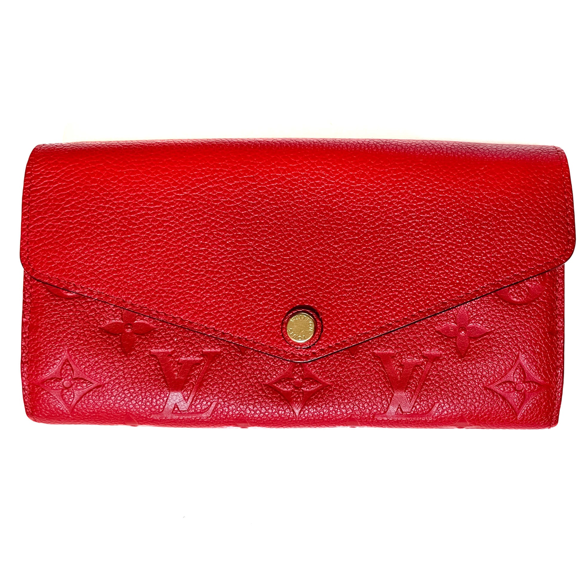 Second hand Louis Vuitton Sarah Empreinte Leather Red Wallet - Tabita Bags