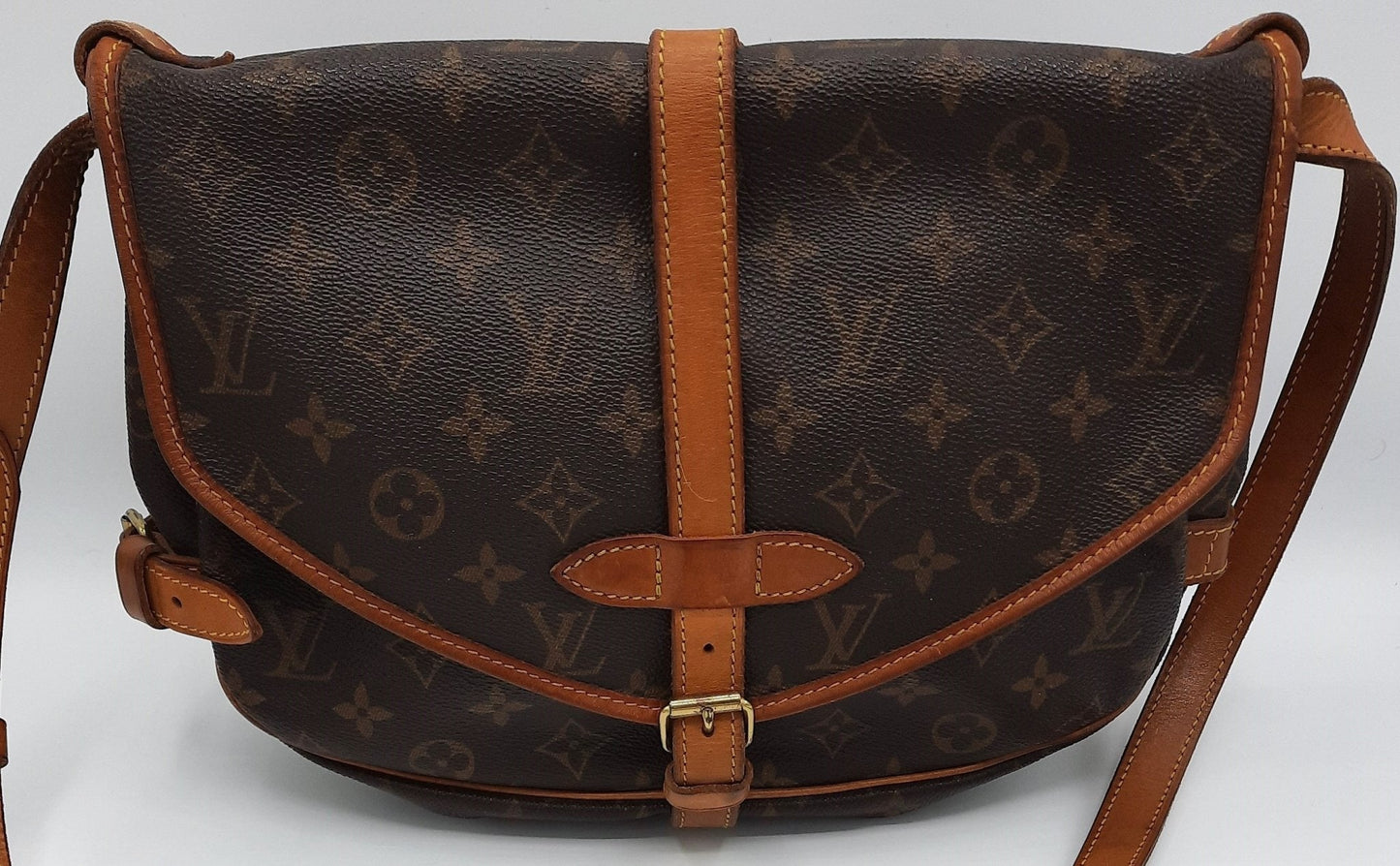 Authentic Louis Vuitton Monogram Saumur 30 Shoulder Cross Bag M42256 LV  8752F
