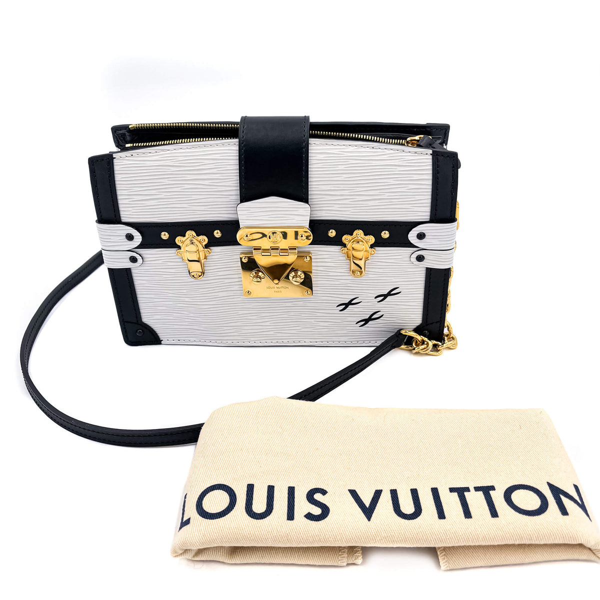 Second hand Louis Vuitton Trunk Clutch Epi Leather White Bag - Tabita Bags