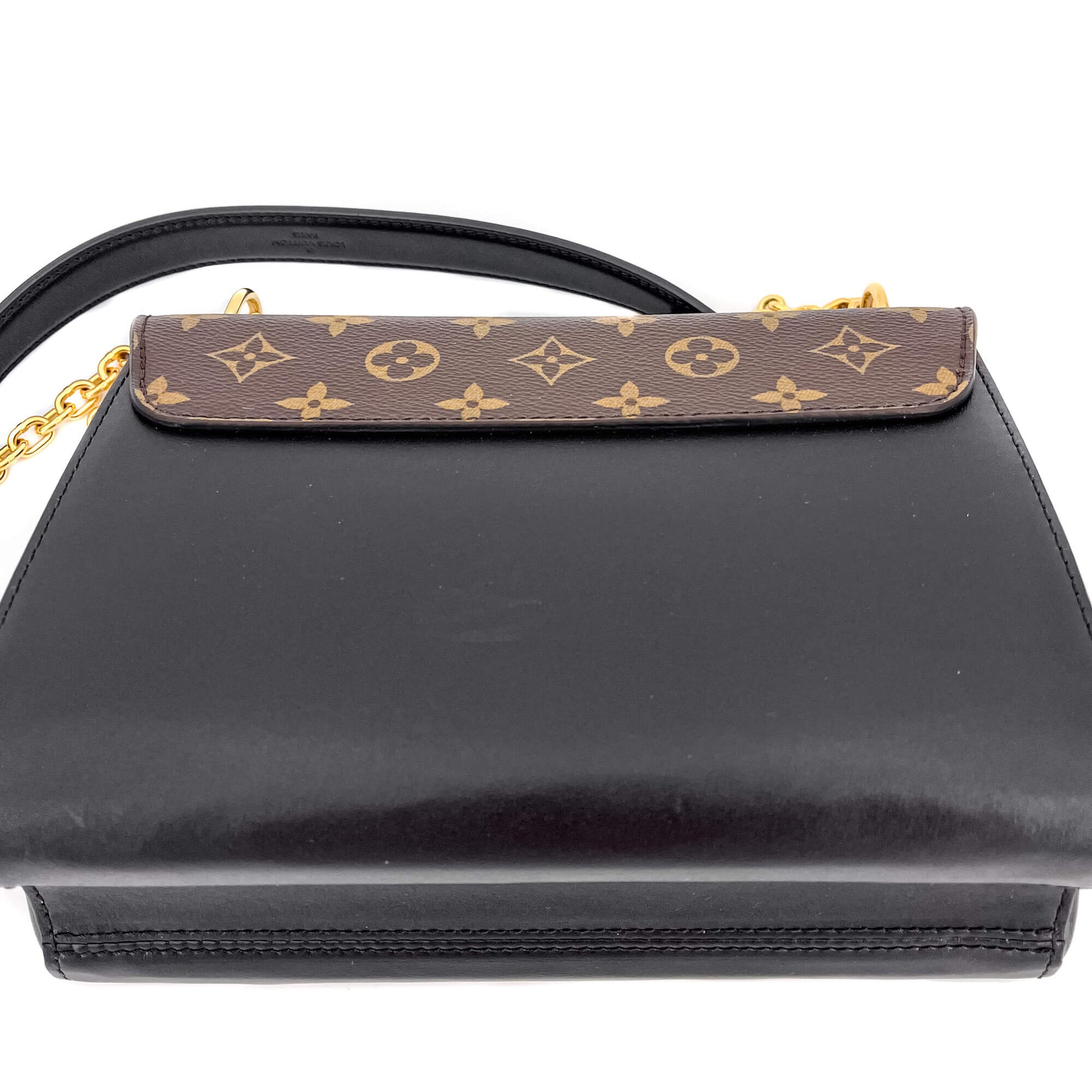 Louis Vuitton Veau Satin Monogram Twist Wallet On Chain - Brown