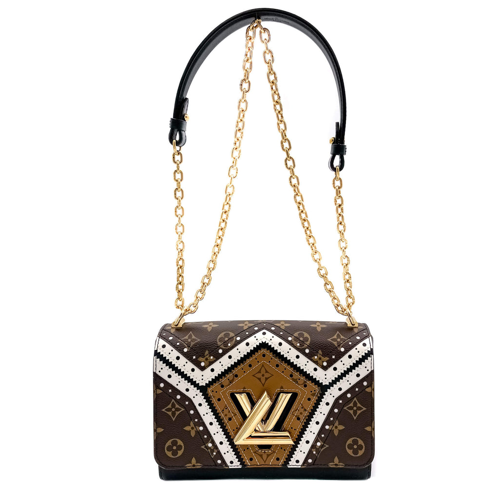 Second hand Louis Vuitton Twist Chain MM Monogram Canvas & Leather Brogue Reverse Bag - Tabita Bags