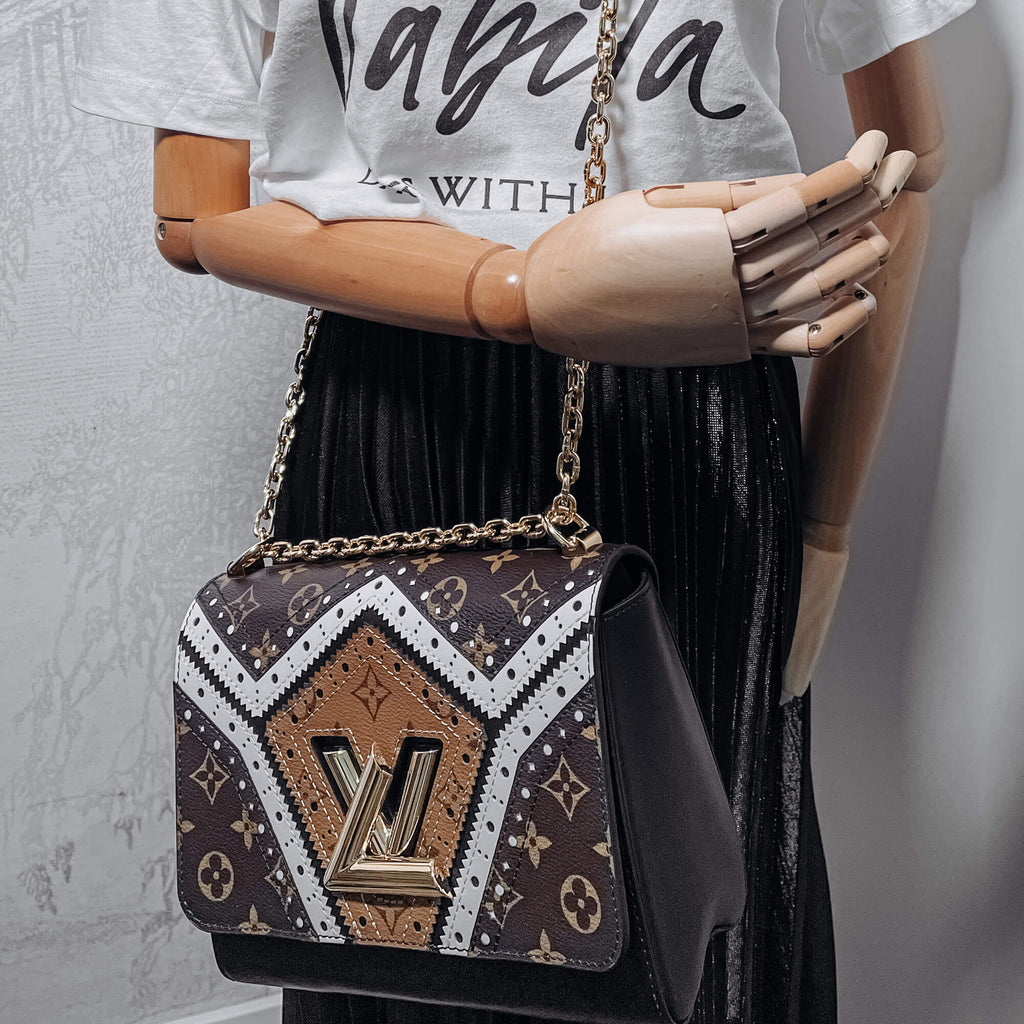 Second hand Louis Vuitton Twist Chain MM Monogram Canvas & Leather Brogue Reverse Bag - Tabita Bags