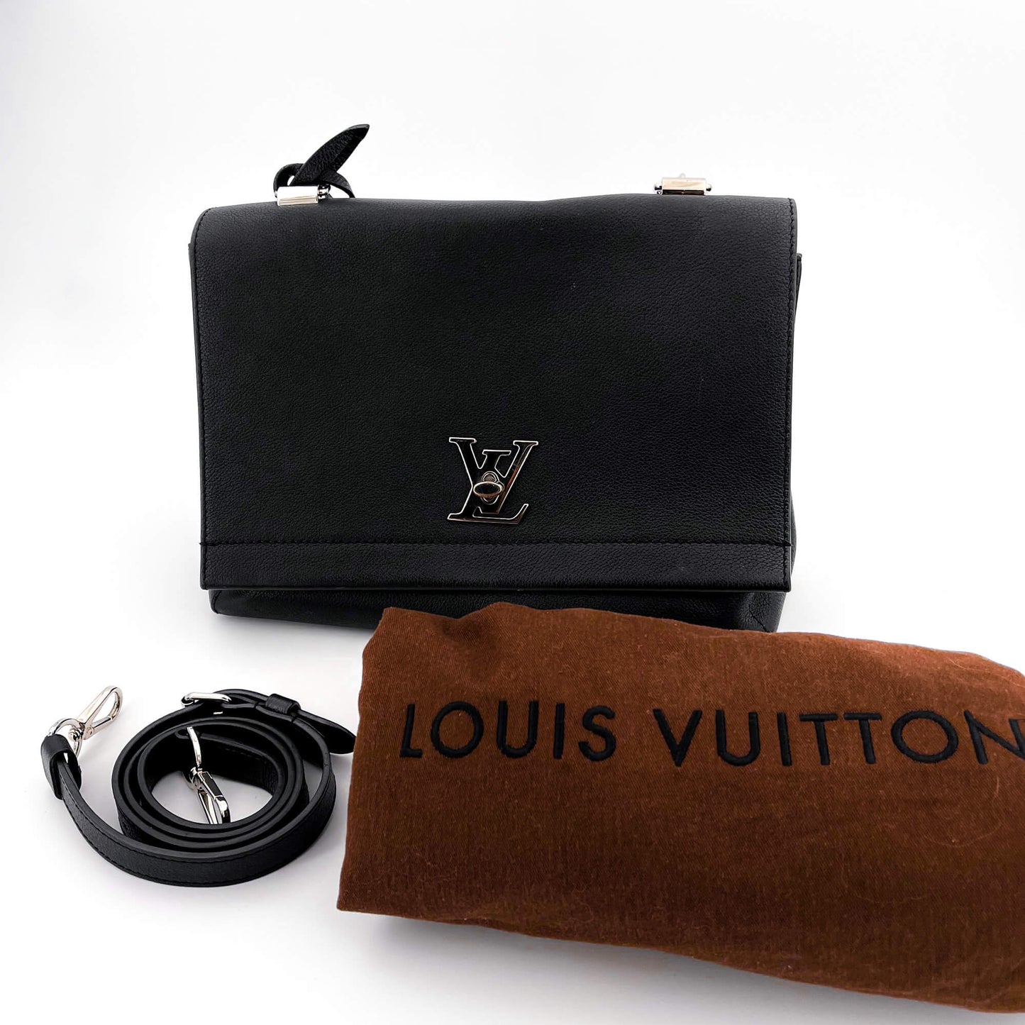 Second hand Louis Vuitton Twist LockMe 2-Way Black Leather - Tabita Bags