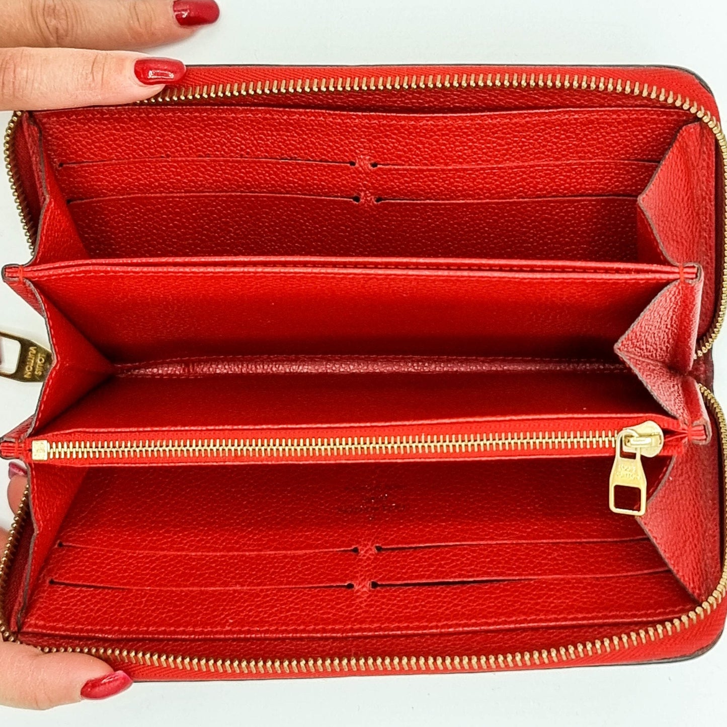 Second hand Louis Vuitton Zippy Wallet Monogram Empreinte in Red - Tabita Bags