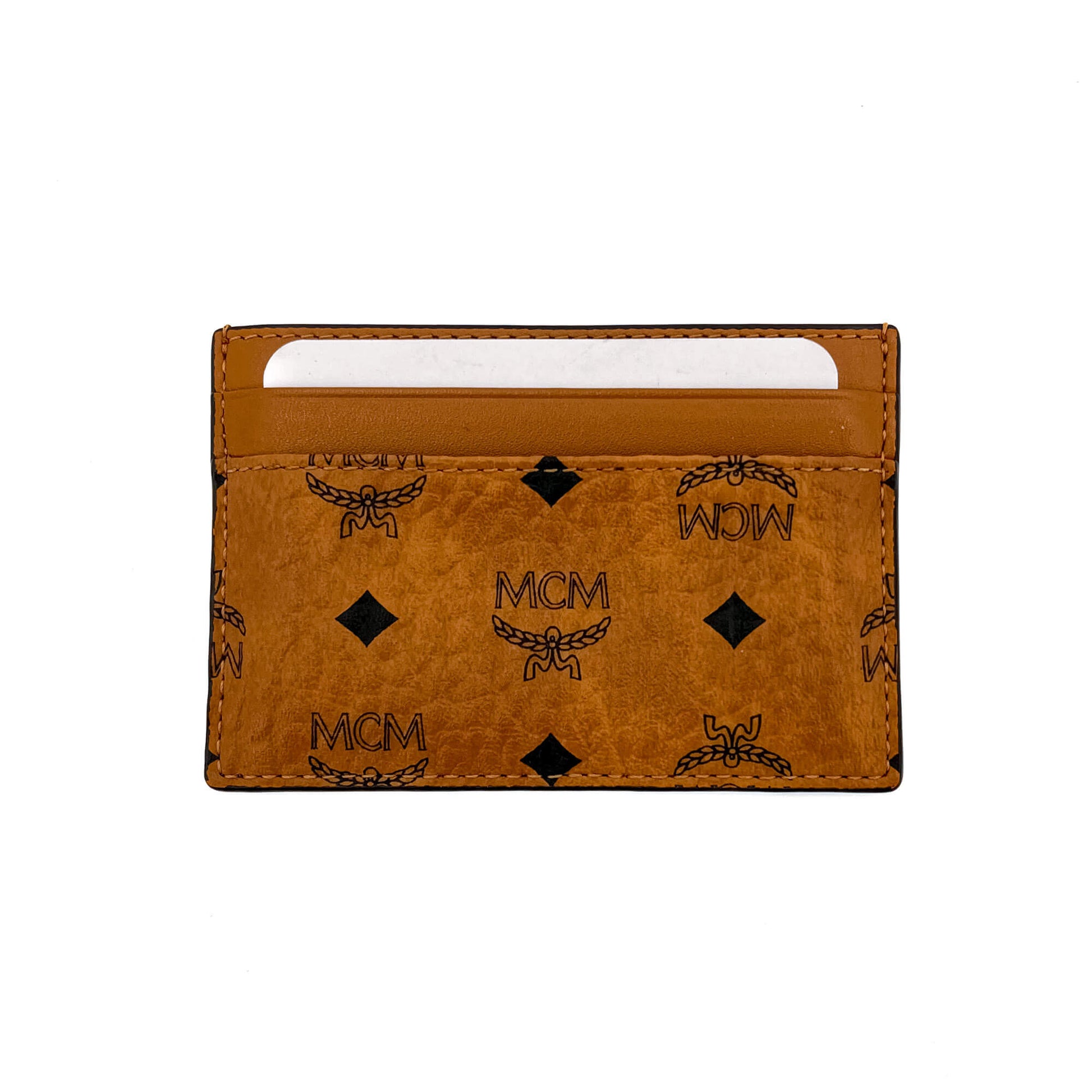 Mini Money Clip Card Case in Visetos Original Cognac