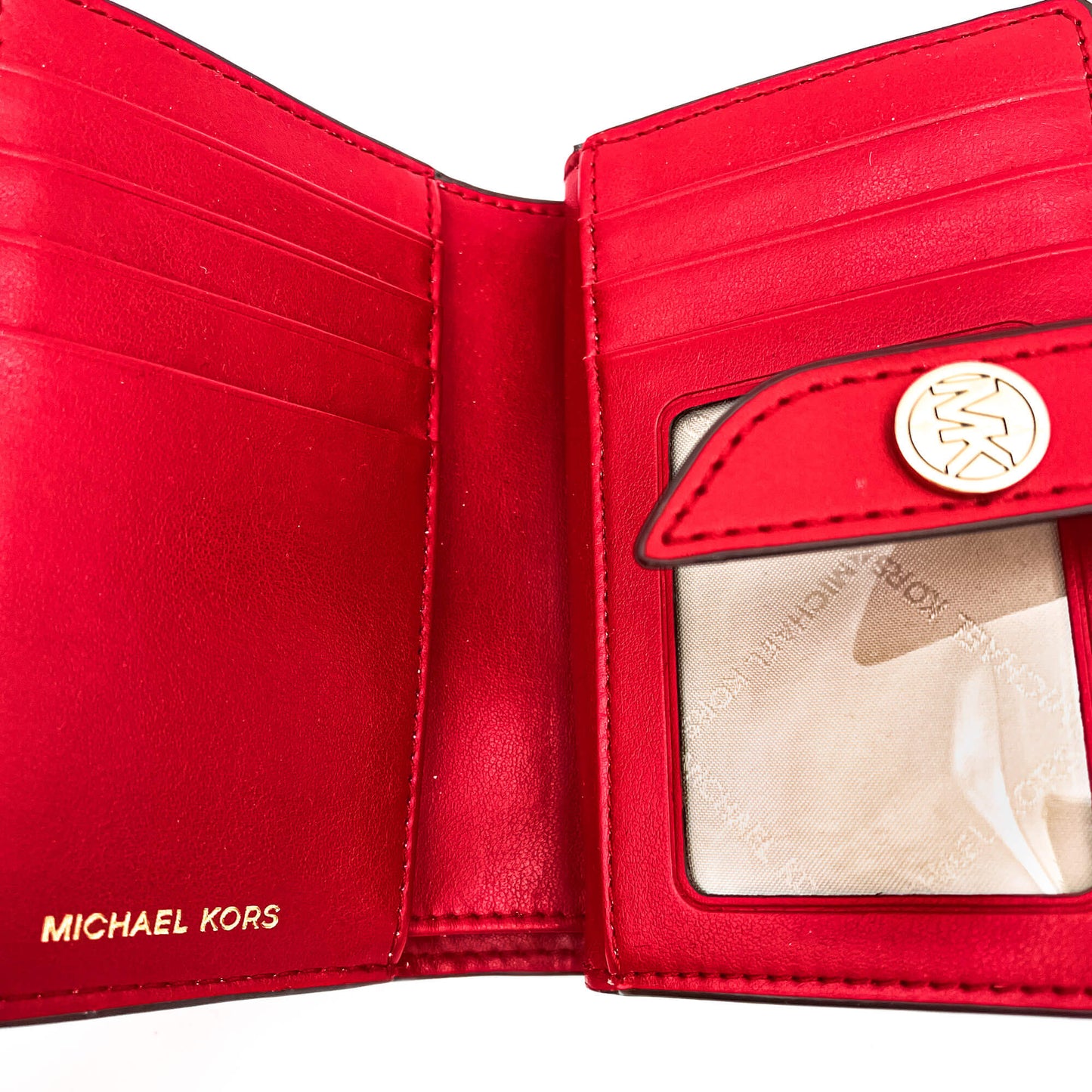 Second hand Michael Kors Envelope Wallet in Red Leather - Tabita Bags