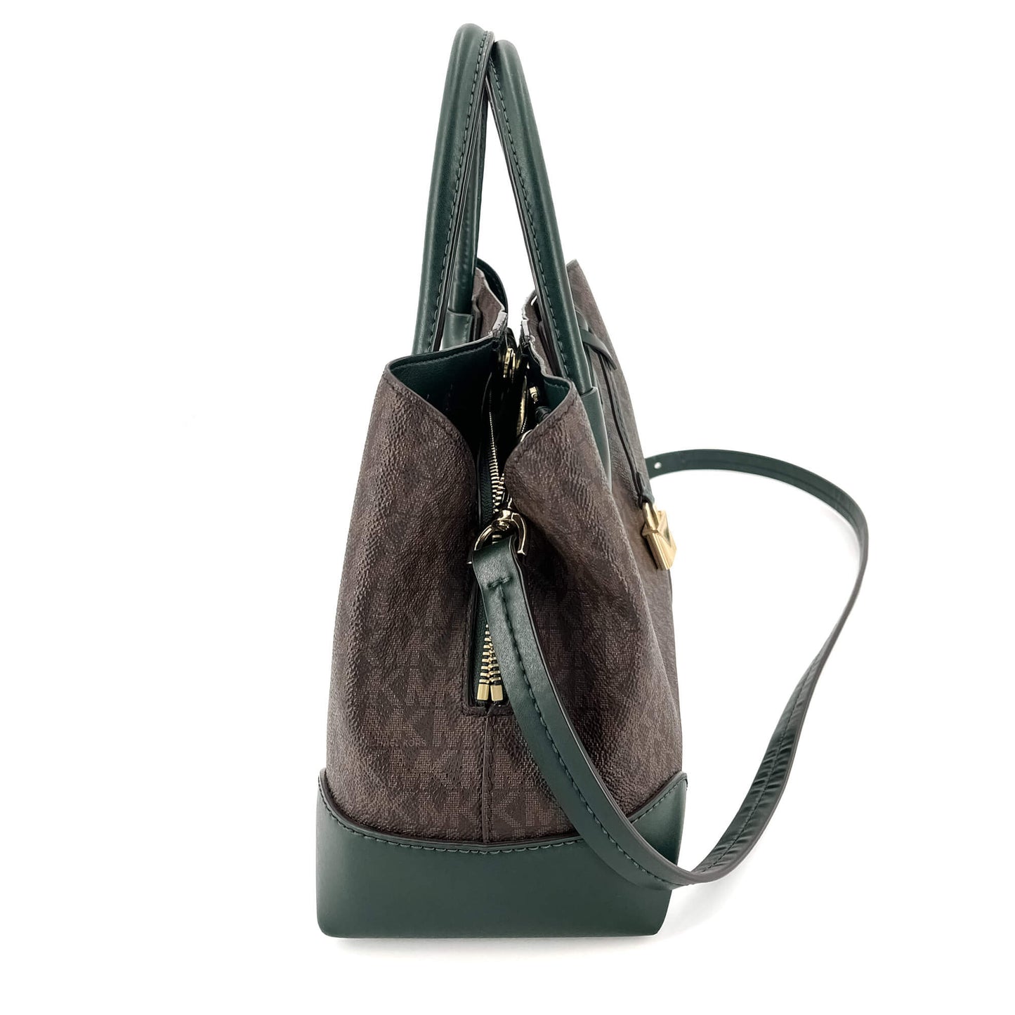 Second hand Michael Kors Mercer Gallery Canvas Dark Green Small Bag - Tabita Bags