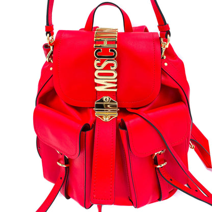 Second hand Moschino Leather Red Backpack - Tabita Bags